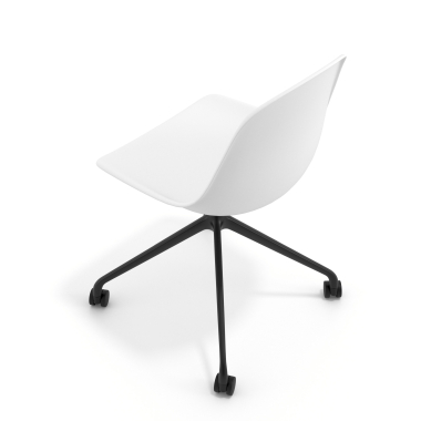 silla de reuniones negra blanco con ruedas plastico sin brazos 7