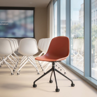 Silla de reuniones con ruedas Lara, base de aluminio