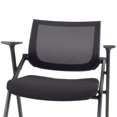 silla con pala negro 4 patas malla brazos fijos 6