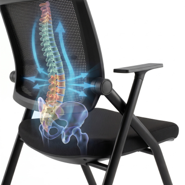 silla con pala negro 4 patas malla brazos fijos 8
