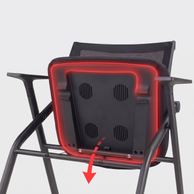 silla con pala negro 4 patas malla brazos fijos 7