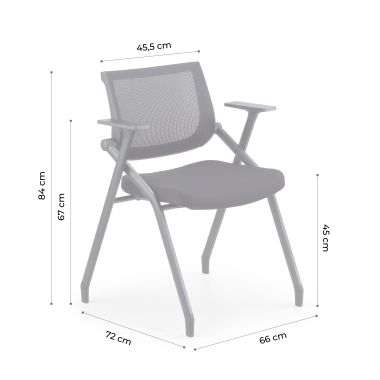 silla con pala negro 4 patas malla brazos fijos 13