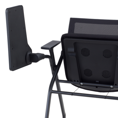 silla con pala negro con pala de escritura malla brazos fijos 12
