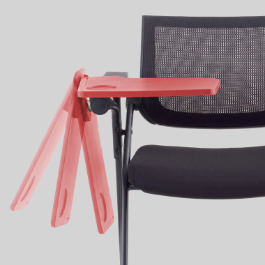 silla con pala negro con pala de escritura malla brazos fijos 6