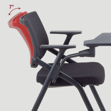 silla con pala negro con pala de escritura malla brazos fijos 7