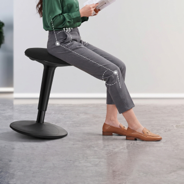 taburete ergonomico negro giro tela sin brazos 2