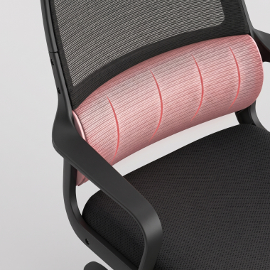 silla teletrabajo negro venus malla brazos fijos soporte lumbar reposacabezas 6