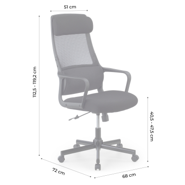 silla teletrabajo blanco gris venus malla brazos fijos soporte lumbar reposacabezas 15