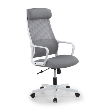 silla teletrabajo blanco gris venus malla brazos fijos soporte lumbar reposacabezas 1