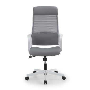 silla teletrabajo blanco gris venus malla brazos fijos soporte lumbar reposacabezas 3