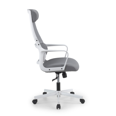 silla teletrabajo blanco gris venus malla brazos fijos soporte lumbar reposacabezas 4