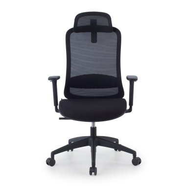 silla teletrabajo negro task malla brazos regulables 1d soporte lumbar reposacabezas 3