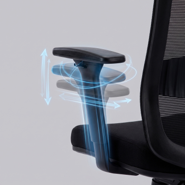 silla teletrabajo negro task malla brazos regulables 1d soporte lumbar reposacabezas 8