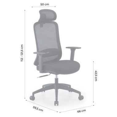 silla teletrabajo negro task malla brazos regulables 1d soporte lumbar reposacabezas 13