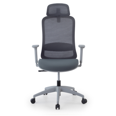 silla teletrabajo blanco gris task malla brazos regulables 1d soporte lumbar reposacabezas 3