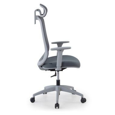 silla teletrabajo blanco gris task malla brazos regulables 1d soporte lumbar reposacabezas 8
