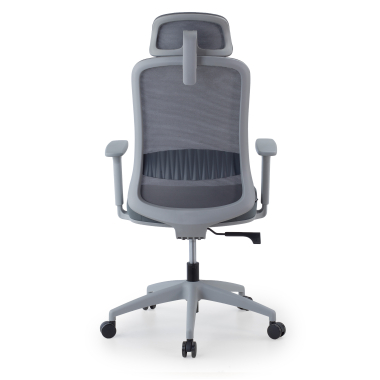 silla teletrabajo blanco gris task malla brazos regulables 1d soporte lumbar reposacabezas 10