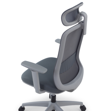 silla teletrabajo blanco gris task malla brazos regulables 1d soporte lumbar reposacabezas 12