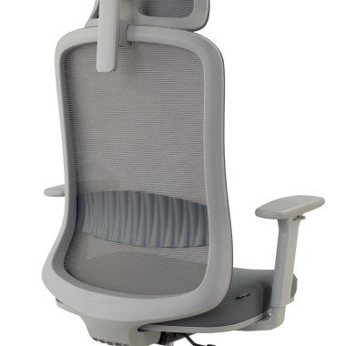 silla teletrabajo blanco gris task malla brazos regulables 1d soporte lumbar reposacabezas 11