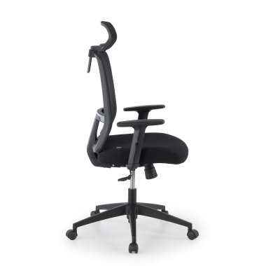 silla teletrabajo negro aria malla brazos regulables 1d soporte lumbar reposacabezas 4