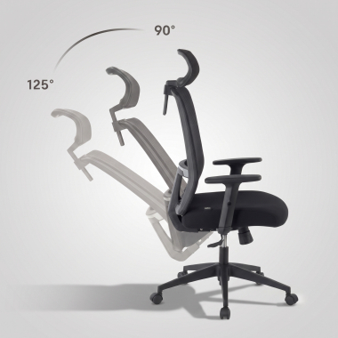 silla teletrabajo negro aria malla brazos regulables 1d soporte lumbar reposacabezas 8