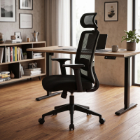 Silla de escritorio Aria con reposacabezas y soporte lumbar