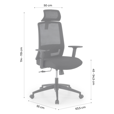silla teletrabajo negro aria malla brazos regulables 1d soporte lumbar reposacabezas 17