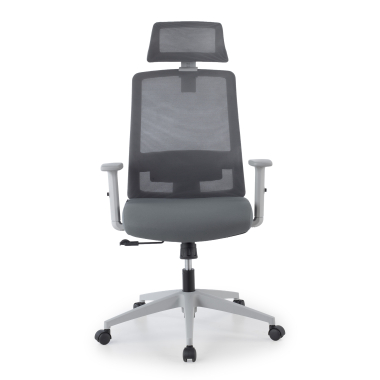silla teletrabajo blanco gris aria malla brazos regulables 1d soporte lumbar reposacabezas 3