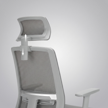 silla teletrabajo blanco gris aria malla brazos regulables 1d soporte lumbar reposacabezas 15