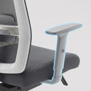 silla teletrabajo blanco gris aria malla brazos regulables 1d soporte lumbar reposacabezas 11