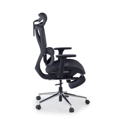 silla de oficina negro sion malla brazos moviles reposacabezas reposapies extensible 12