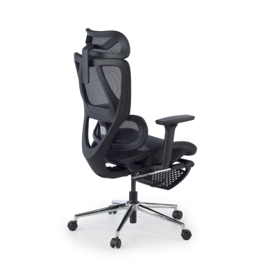 silla de oficina negro sion malla brazos moviles reposacabezas reposapies extensible 13