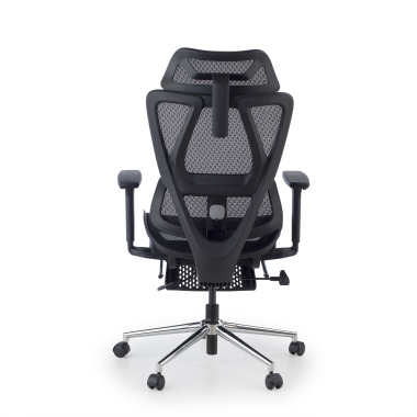 silla de oficina negro sion malla brazos moviles reposacabezas reposapies extensible 5