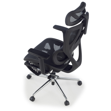 silla de oficina negro sion malla brazos moviles reposacabezas reposapies extensible 14