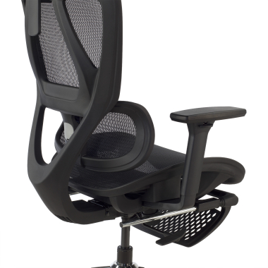 silla de oficina negro sion malla brazos moviles reposacabezas reposapies extensible 6