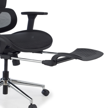 silla de oficina negro sion malla brazos moviles reposacabezas reposapies extensible 15