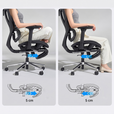 silla de oficina negro sion malla brazos moviles reposacabezas reposapies extensible 10