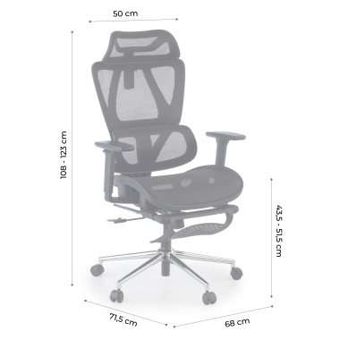 silla de oficina negro sion malla brazos moviles reposacabezas reposapies extensible 17