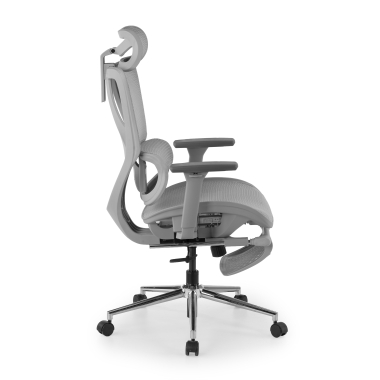silla de oficina blanco gris sion malla brazos moviles reposacabezas reposapies extensible 11