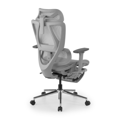 silla de oficina blanco gris sion malla brazos moviles reposacabezas reposapies extensible 12