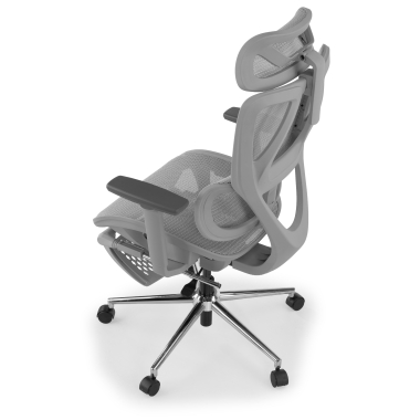 silla de oficina blanco gris sion malla brazos moviles reposacabezas reposapies extensible 13