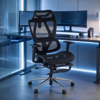 Silla de escritorio ergonomica Sion, reposapies extraible