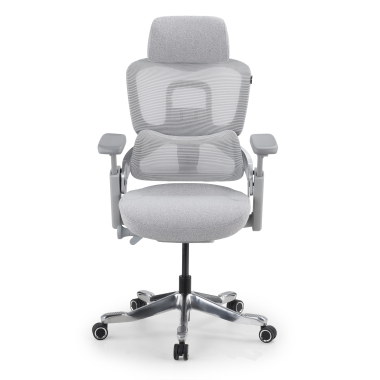 silla ergonomica blanco gris silla ergonomica zenpro aluminio malla brazos regulables 4d doble soporte lumbar reposacabezas 3