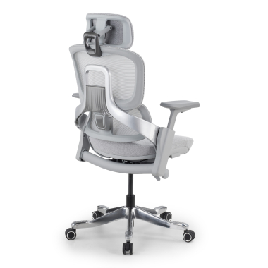 silla ergonomica blanco gris silla ergonomica zenpro aluminio malla brazos regulables 4d doble soporte lumbar reposacabezas 14
