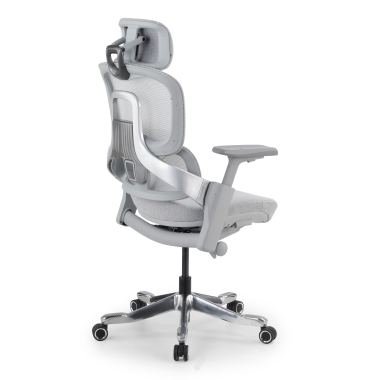 silla ergonomica blanco gris silla ergonomica zenpro aluminio malla brazos regulables 4d doble soporte lumbar reposacabezas 15