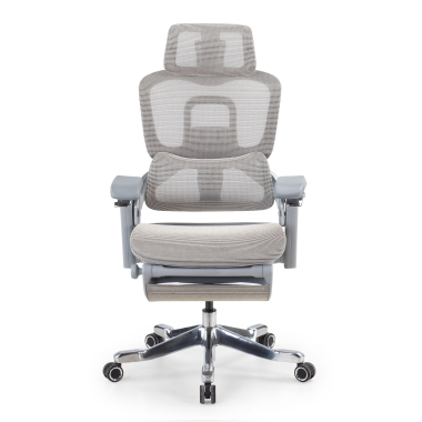 silla ergonomica blanco gris silla ergonomica zenmax aluminio reposapies malla brazos regulables 4d doble soporte lumbar reposacabezas reposapies extensible 3