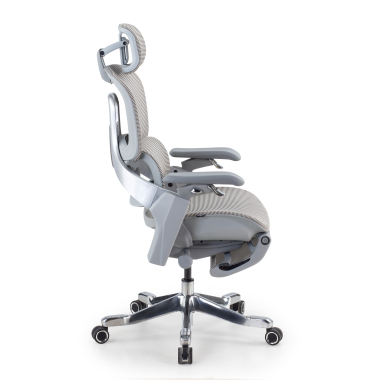 silla ergonomica blanco gris silla ergonomica zenmax aluminio reposapies malla brazos regulables 4d doble soporte lumbar reposacabezas reposapies extensible 4