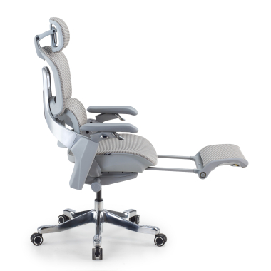 silla ergonomica blanco gris silla ergonomica zenmax aluminio reposapies malla brazos regulables 4d doble soporte lumbar reposacabezas reposapies extensible 5