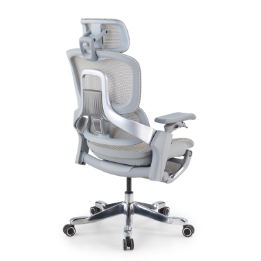 silla ergonomica blanco gris silla ergonomica zenmax aluminio reposapies malla brazos regulables 4d doble soporte lumbar reposacabezas reposapies extensible 17