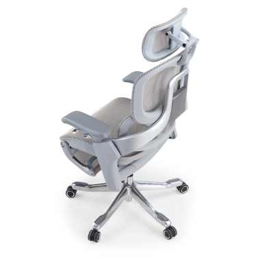 silla ergonomica blanco gris silla ergonomica zenmax aluminio reposapies malla brazos regulables 4d doble soporte lumbar reposacabezas reposapies extensible 18